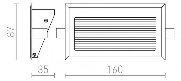 RED R10598 INTRO L česaný hliník 350mA COB LED 3W 3000K - RED - DESIGN RENDL