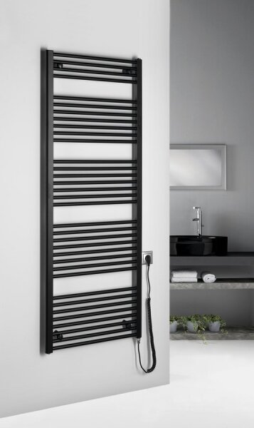 Aqualine - Koupelnový elektrický radiátor DIRECT-E 800W 168x60 cm matná černá