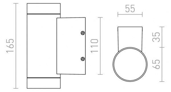 MIZZI II stříbrnošedá 230V GU10 2x35W IP54 - RED - DESIGN RENDL