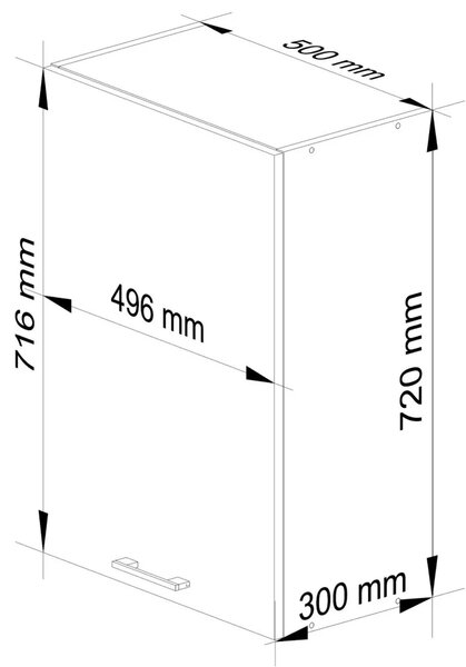 Horní kuchyňská skříňka 50 cm VERMINA - bílá