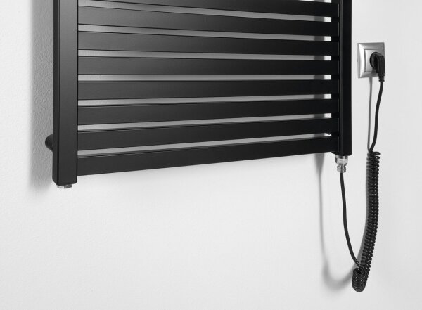 Aqualine - Koupelnový elektrický radiátor TONDI-E 400W 97x60 cm matná černá