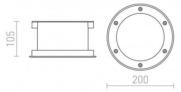 RED R10532 TERRA zápustná nerez 230V LED 20W 120° IP65 3000K - RED - DESIGN RENDL