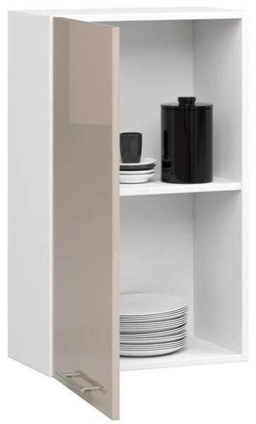 Horní kuchyňská skříňka 50 cm VERMINA - bílá / cappuccino lesklá