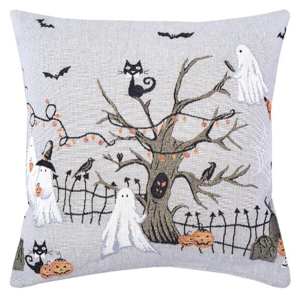 Povlak MOTIV halloween-duch šedočerná 45 x 45 cm