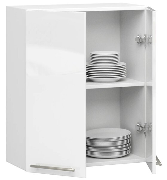 Horní kuchyňská skříňka 60 cm VERMINA - bílá / bílá lesklá