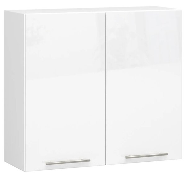 Horní kuchyňská skříňka 80 cm VERMINA - bílá / bílá lesklá