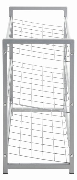 REGÁL NA BOTY, barvy hliníku, 80/60/30 cm Carryhome - Regály na boty