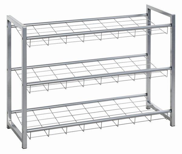 REGÁL NA BOTY, barvy hliníku, 80/60/30 cm Carryhome - Regály na boty