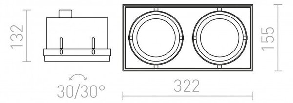RED R12051 ELECTRA II černá 12V G53 2x50W - RED - DESIGN RENDL