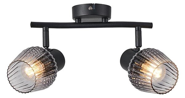 Prezent 14101 - Bodové svítidlo OASIS 2xE27/60W/230V černá/kouřová