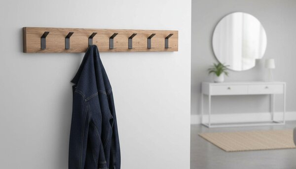 ŠATNÍ PANEL, černá, barvy dubu, 70/10/5 cm - Šatní panely, Online Only