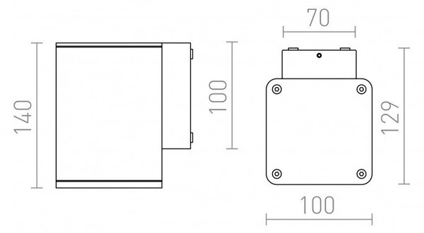 MIZZI SQ I nástěnná antracitová 230V LED 12W IP54 3000K - RED - DESIGN RENDL