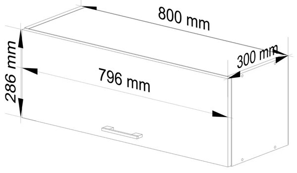 Horní skříňka s výklopnými dvířky 80 cm VERMINA - bílá