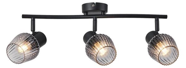 Prezent 14102 - Bodové svítidlo OASIS 3xE27/60W/230V černá/kouřová