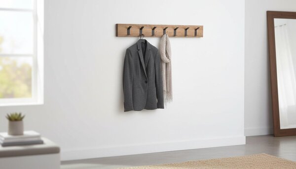 ŠATNÍ PANEL, černá, barvy dubu, 70/10/5 cm - Šatní panely, Online Only