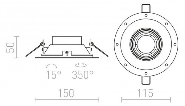 RED R12046 IPSO R frameless bílá 230V GU10 50W - RED - DESIGN RENDL
