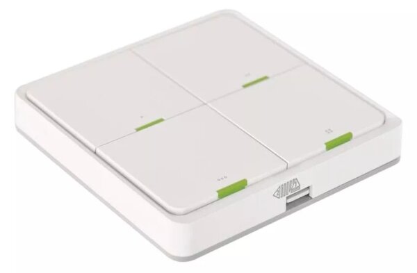 Vypínač 4-tlačítkový GoSmart 1xCR2430 Tuya bílá