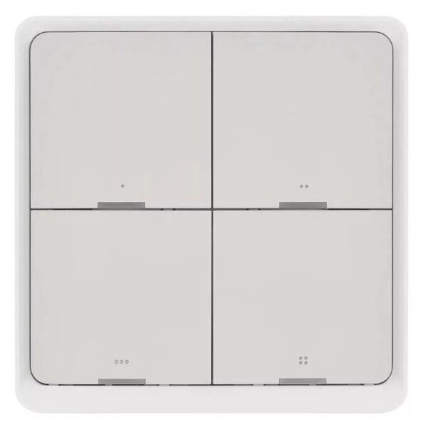 Vypínač 4-tlačítkový GoSmart 1xCR2430 Tuya bílá