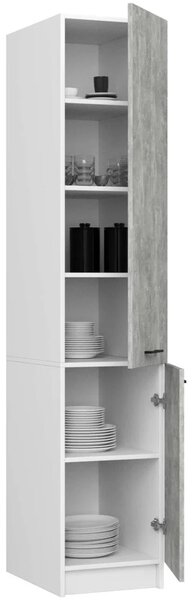 Vysoká kuchyňská skříň 40 cm VERMINA - bílá / beton