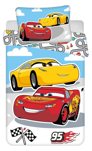 Jerry Fabrics Povlečení do postýlky 100x135 + 40x60 cm - Cars "Road"
