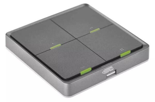Vypínač 4-tlačítkový GoSmart 1xCR2430 Tuya černá