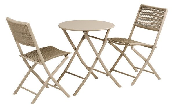 Béžový kovový zahradní jídelní set pro 2 Arcas – House Nordic