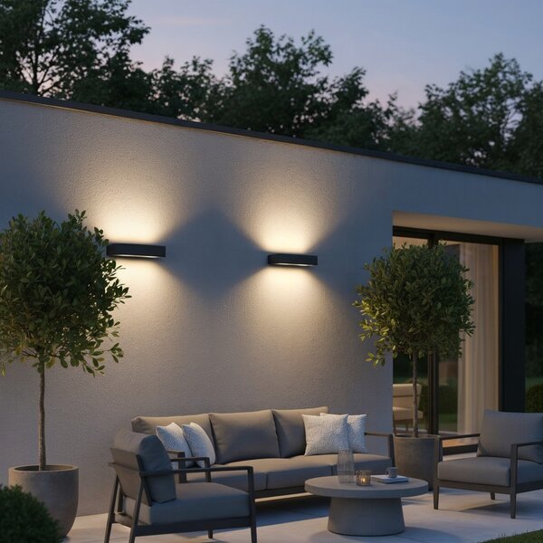 Venkovní nástěnné svítidlo Ideal lux Andromeda AP2 092355 2x60W E27 - antracit