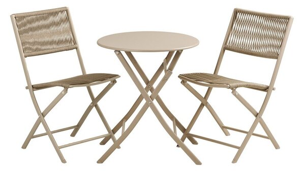 Béžový kovový zahradní jídelní set pro 2 Arcas – House Nordic