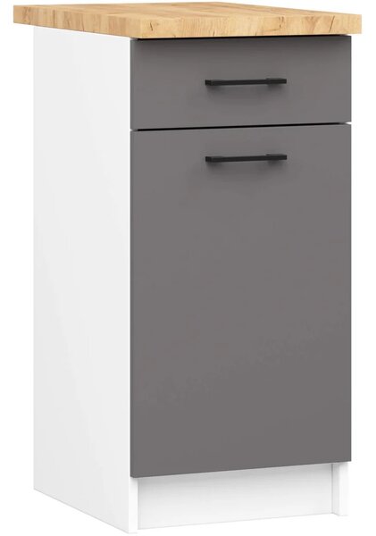 Dolní kuchyňská skříňka 40 cm VERMINA se šuplíkem - bílá / šedá