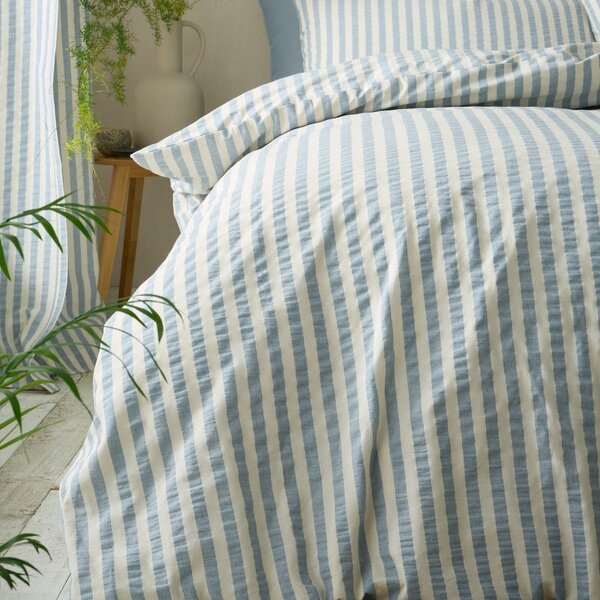 Modré povlečení na jednolůžko 135x200 cm Cotton Rich Woven Stripe – Pineapple Elephant