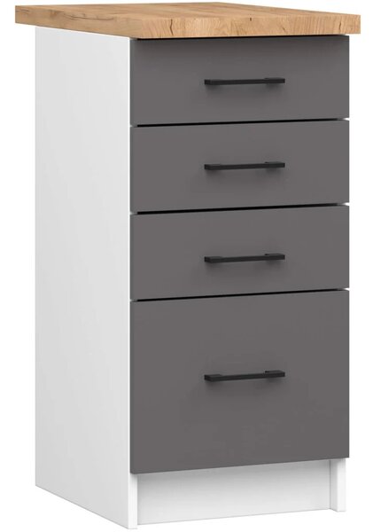 Kuchyňská skříňka se šuplíky 40 cm VERMINA - bílá / šedá