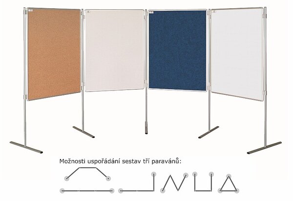 Paravan oboustranný magnetický BT L 75 x 100 cm - PARAVAN BT L 075/100