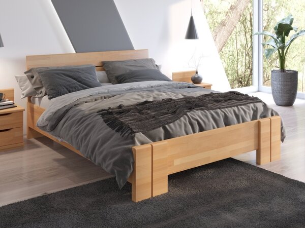 Buková postel Arhus - zvýšená Odstín moření: Bílá, Rozměr: 120x200