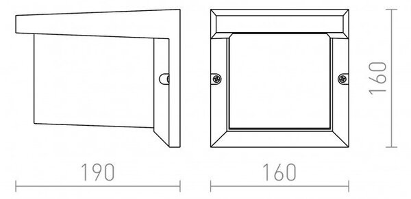 RED R12560 HIDE SQ nástěnná antracitová 230V E27 13W IP44 - RED - DESIGN RENDL