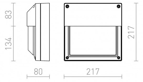 RED R12566 DELTA 215 nástěnná antracitová 230V E27 18W IP54 - RED - DESIGN RENDL