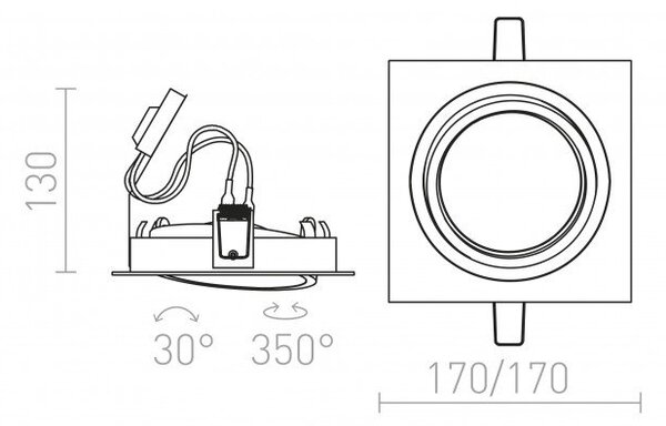 RED R12700 PASADENA G53 SQ I bílá 12V G53 50W - RED - DESIGN RENDL