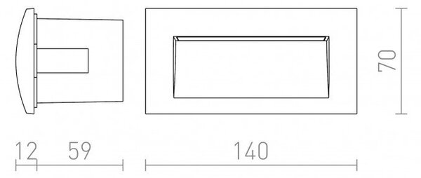 RED R12537 GORDIQ L zápustná bílá 230V LED 3W IP65 3000K - RED - DESIGN RENDL