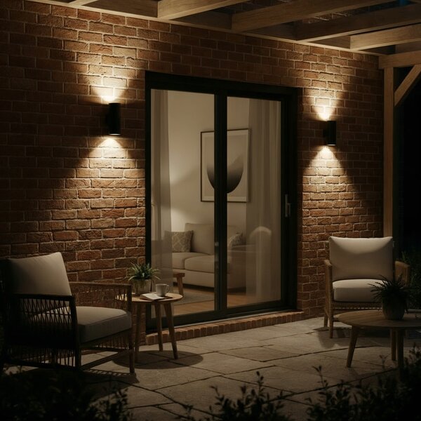 Venkovní nástěnné svítidlo Ideal lux Gun AP2 092317 2x60W E27 - černá