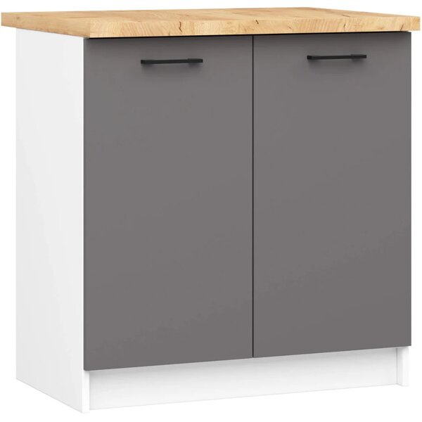 Dolní kuchyňská skříňka 80 cm VERMINA - bílá / šedá