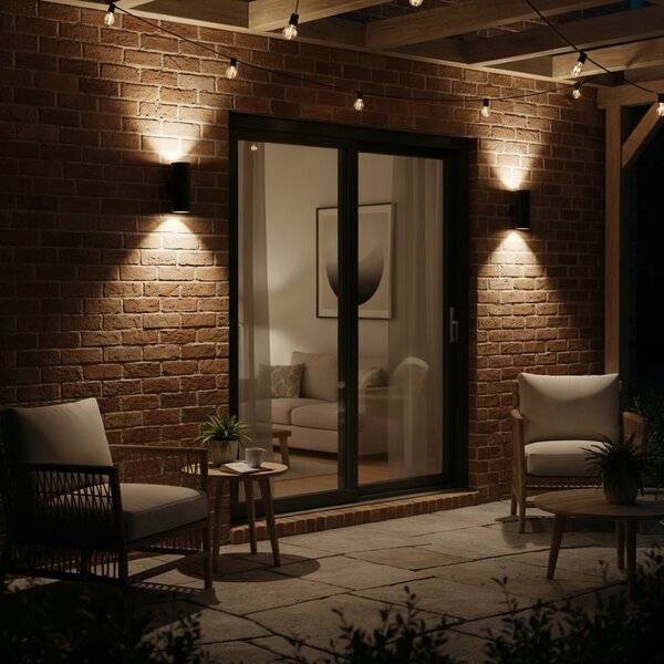 Venkovní nástěnné svítidlo Ideal lux Gun AP2 092317 2x60W E27 - černá