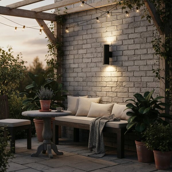 Venkovní nástěnné svítidlo Ideal lux Gun AP2 092317 2x60W E27 - černá