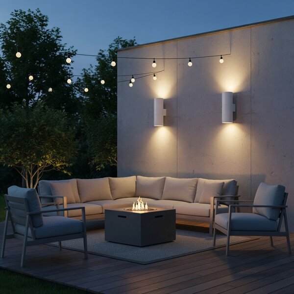 Venkovní nástěnné svítidlo Ideal lux Gun AP2 092300 2x60W E27 - bílá