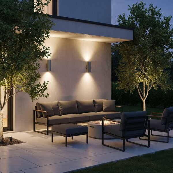 Venkovní nástěnné svítidlo Ideal lux Gun AP2 033013 2x35W GU10 - hliník