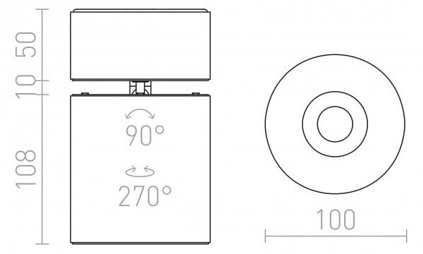 CONDU stropní černá 230V LED 20W 24° 3000K - RED - DESIGN RENDL