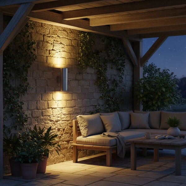 Venkovní nástěnné svítidlo Ideal lux Gun AP2 033020 2x35W GU10 - hliník