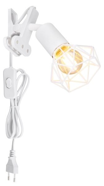 Globo 54802WK - Nástěnná lampa s klipem XARA I 1xE14/40W/230V bílá