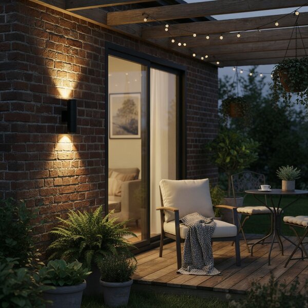 Venkovní nástěnné svítidlo Ideal lux Gun AP2 100395 2x35W GU10 - černá