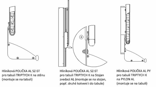 Magnetická tabule pro popis fixem TRIPTYCH K 200 x 100 cm - 200 x 100 cm, bílá