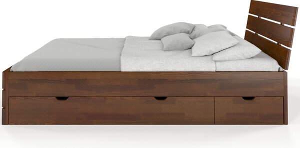 Postel s úložným prostorem - Sandemo Drawers - borovice Odstín moření: Palisander, Rozměr: 120x200