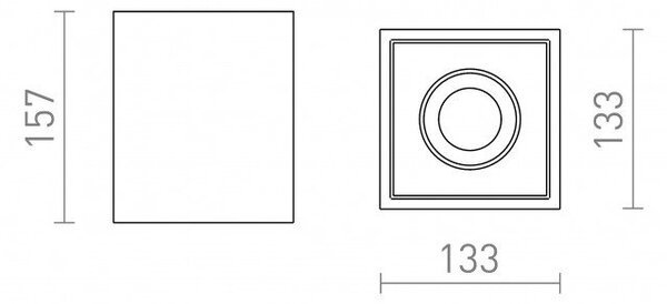RED R13438 COLES SQ stropní sádrová 230V LED GU10 15W - RED - DESIGN RENDL